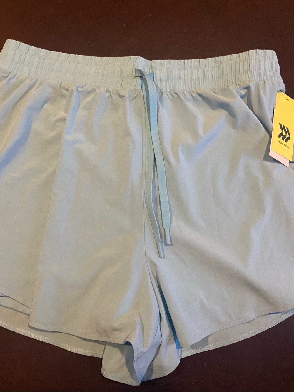 NWT All in motion light/bright blue nylon shorts with phone pocket - medium